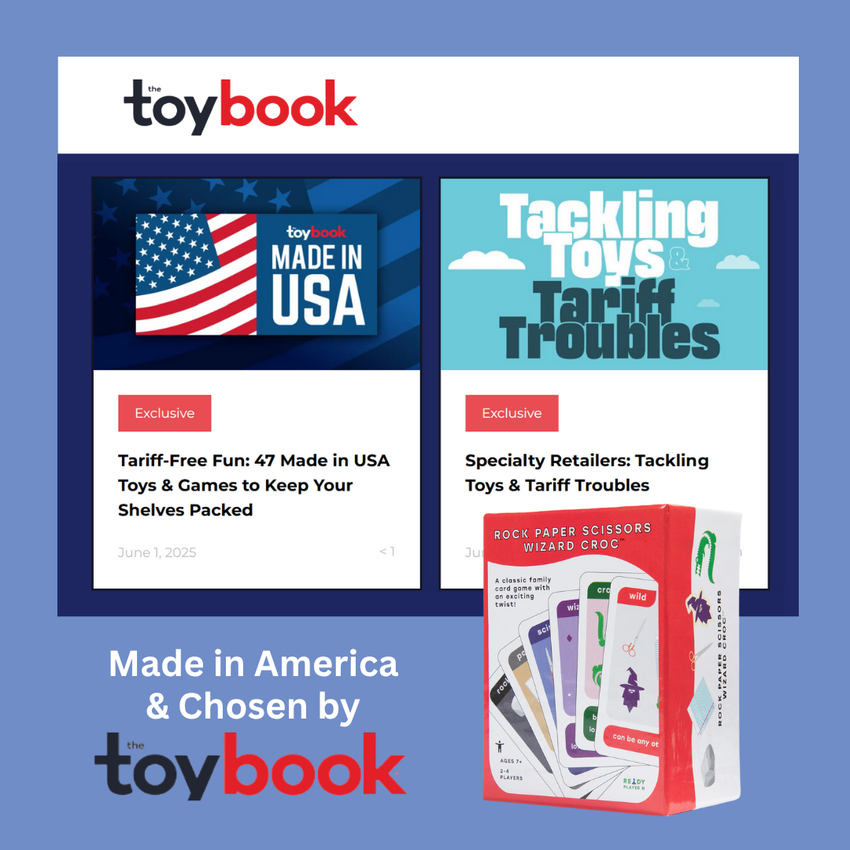 June 1 2025 feature by The Toy Book highlighting  47 Made in the US Games. RPSWC listed at 44.