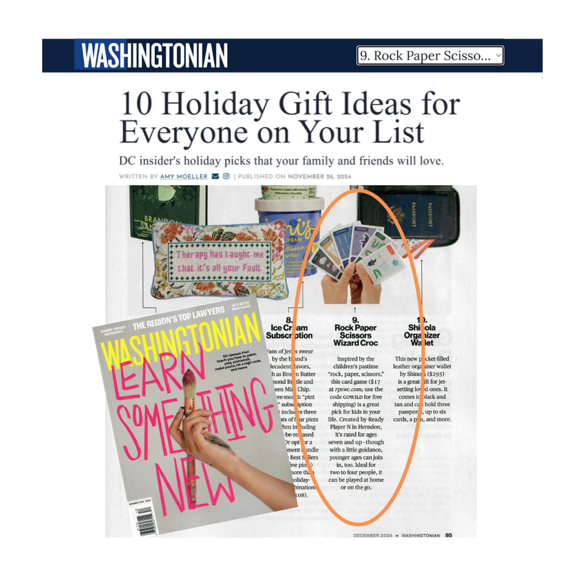Washingtonian magazine's 10 Holiday Gift Ideas for Everyone on Your List. Published in the November 2024 issue. RPSWC featured at #9.